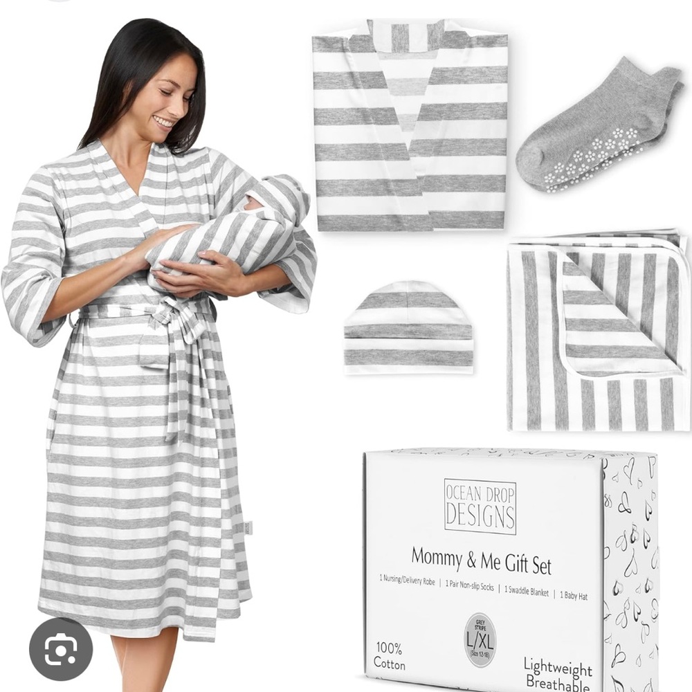 Mommy and me matching robe, blanket, hat by Ocean Drop Designs